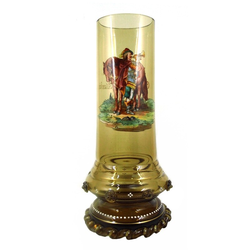 Large cup depicting a trumpeter, Theresienthal around 1875-90