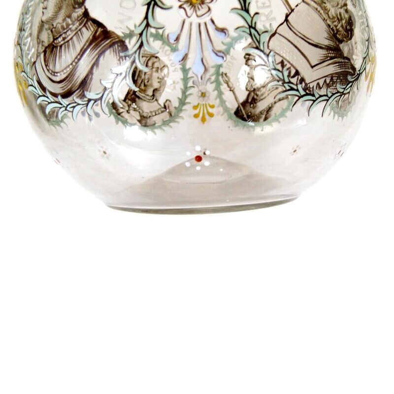 Large flask with personalities, Heckert, painting Vincenz Pohl
