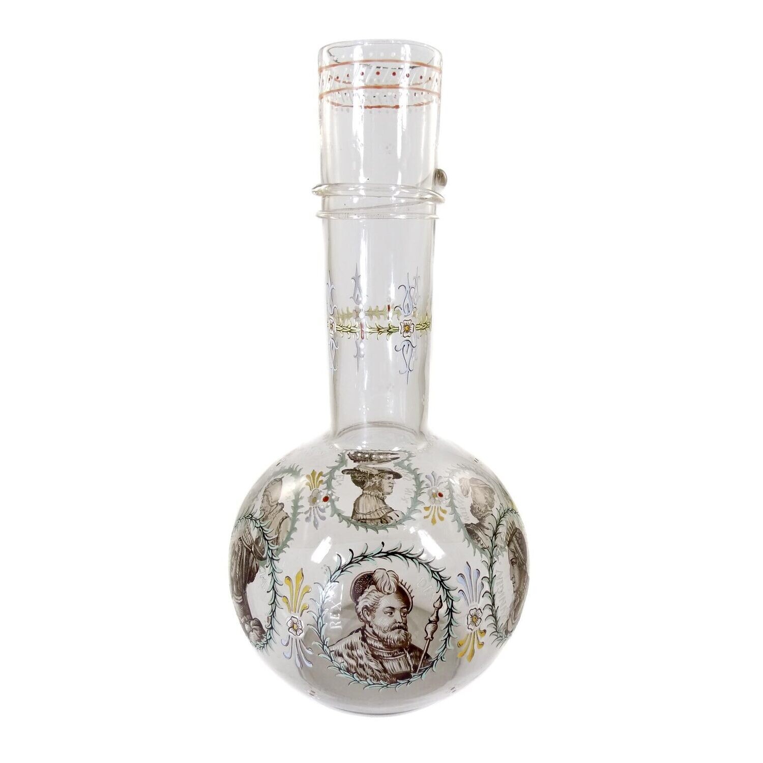 Large flask with personalities, Heckert, painting Vincenz Pohl