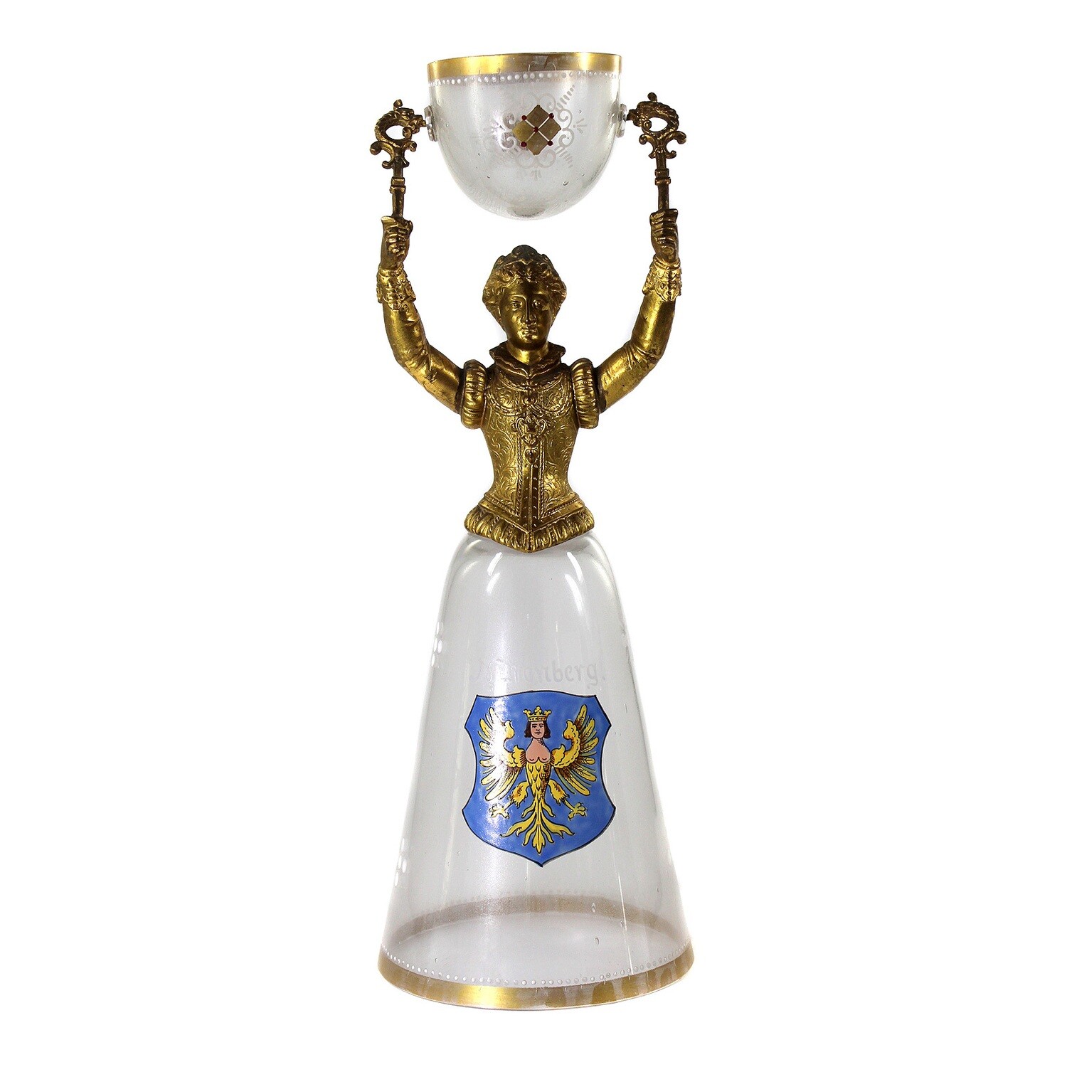 Wedding cup (bridal cup) with coat of arms, Fritz Heckert, O. Jummel, around 1880