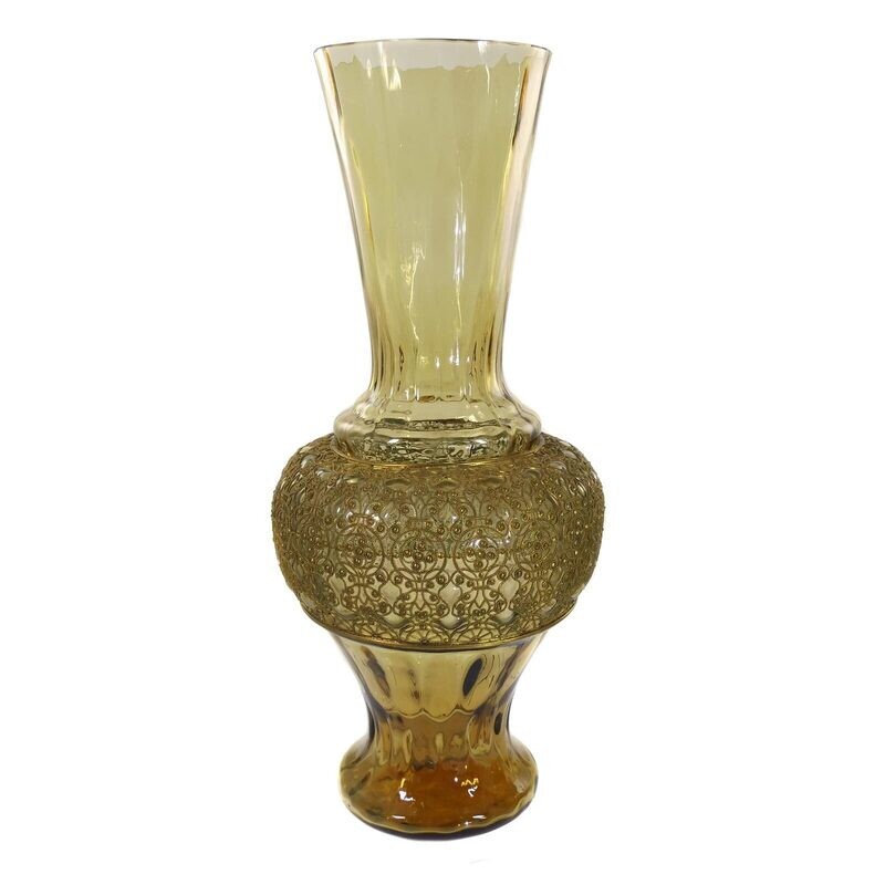 Pair of large vases with filigree brass fittings, Fritz Heckert, draft A. Heyden