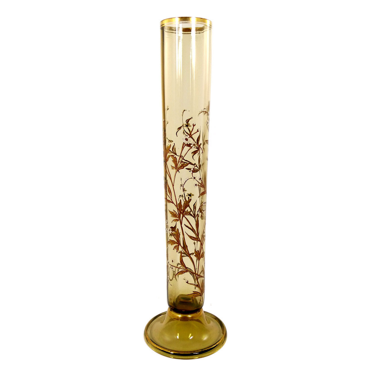 Rod glass with gold and enamel painting, Fritz Heckert, designed by Oskar Jummel