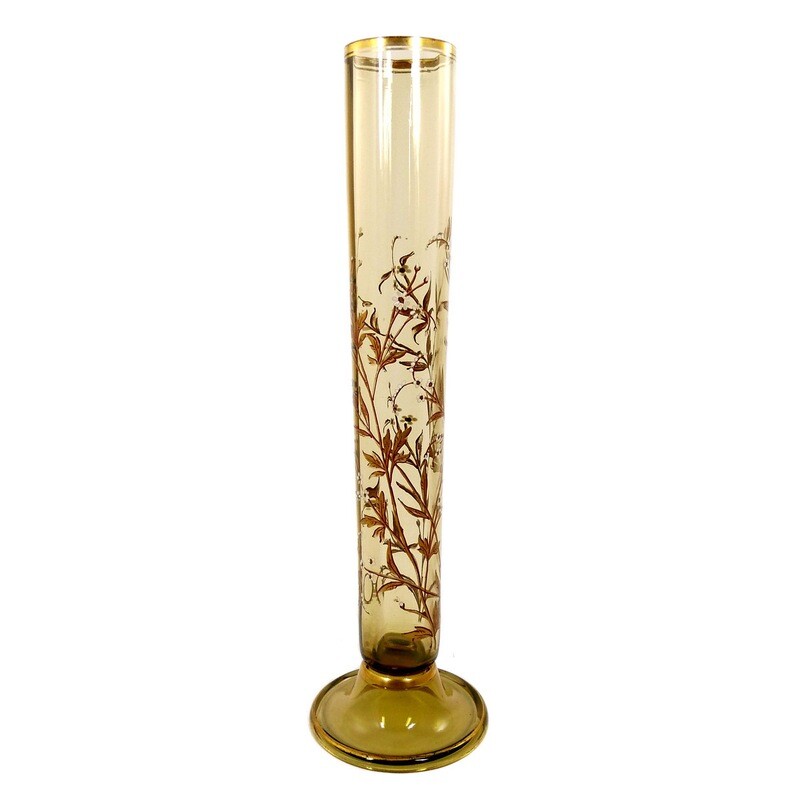 Rod glass with gold and enamel painting, Fritz Heckert, designed by Oskar Jummel