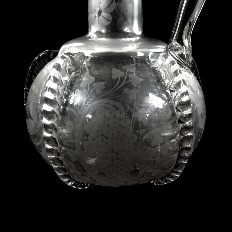 Handle bottle with thread overlays and cut Renaissance decoration, Lobmeyr