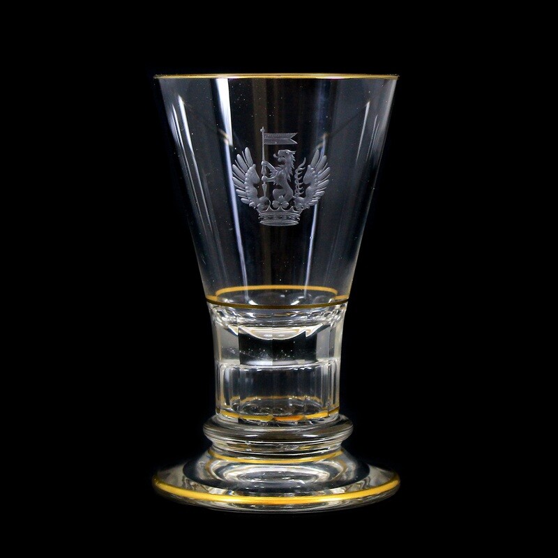 Goblet glass with the coat of arms of a Prussian nobleman, signed Lobmeyr.