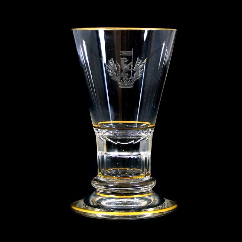 Goblet glass with the coat of arms of a Prussian nobleman, signed Lobmeyr.