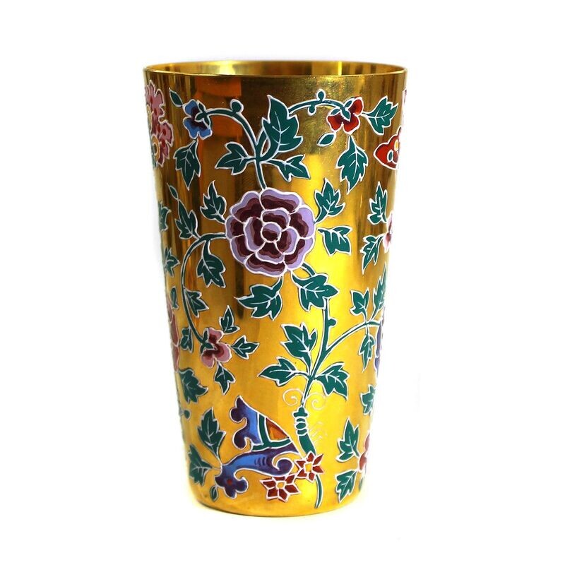 Gilded champagne cup with Japanese decor, Ludwig Moser and Sons around 1880