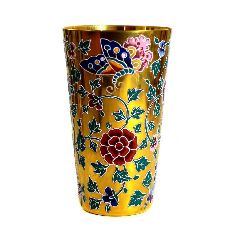 Gilded champagne cup with Japanese decor, Ludwig Moser and Sons around 1880