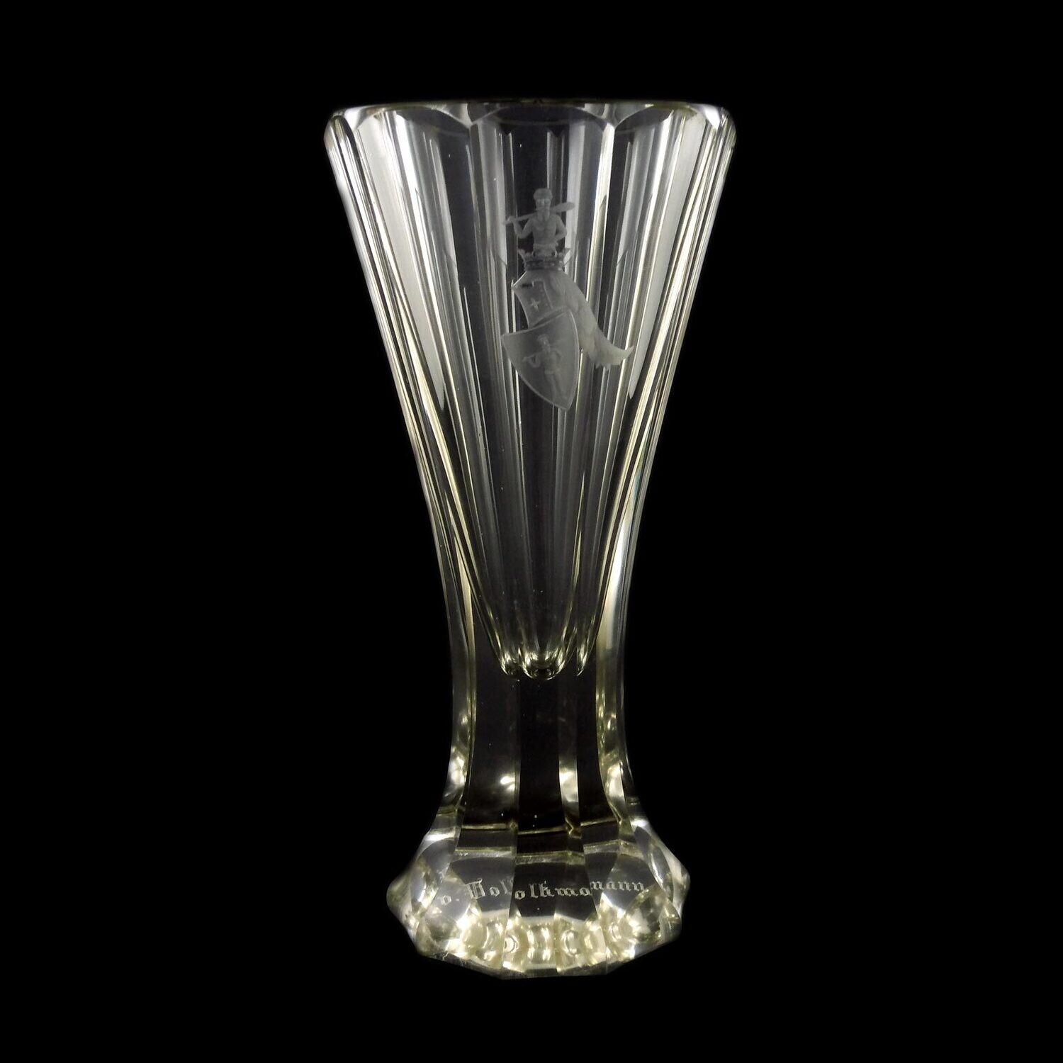 Goblet with peel cut and student coat of arms, late 19th century.