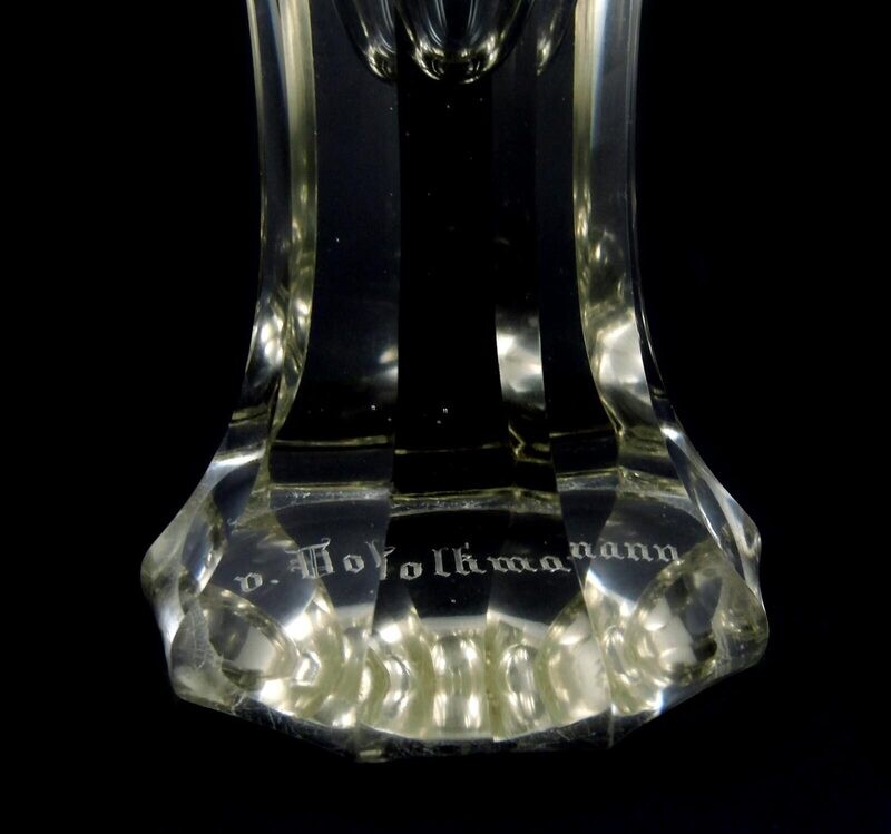 Goblet with peel cut and student coat of arms, late 19th century.