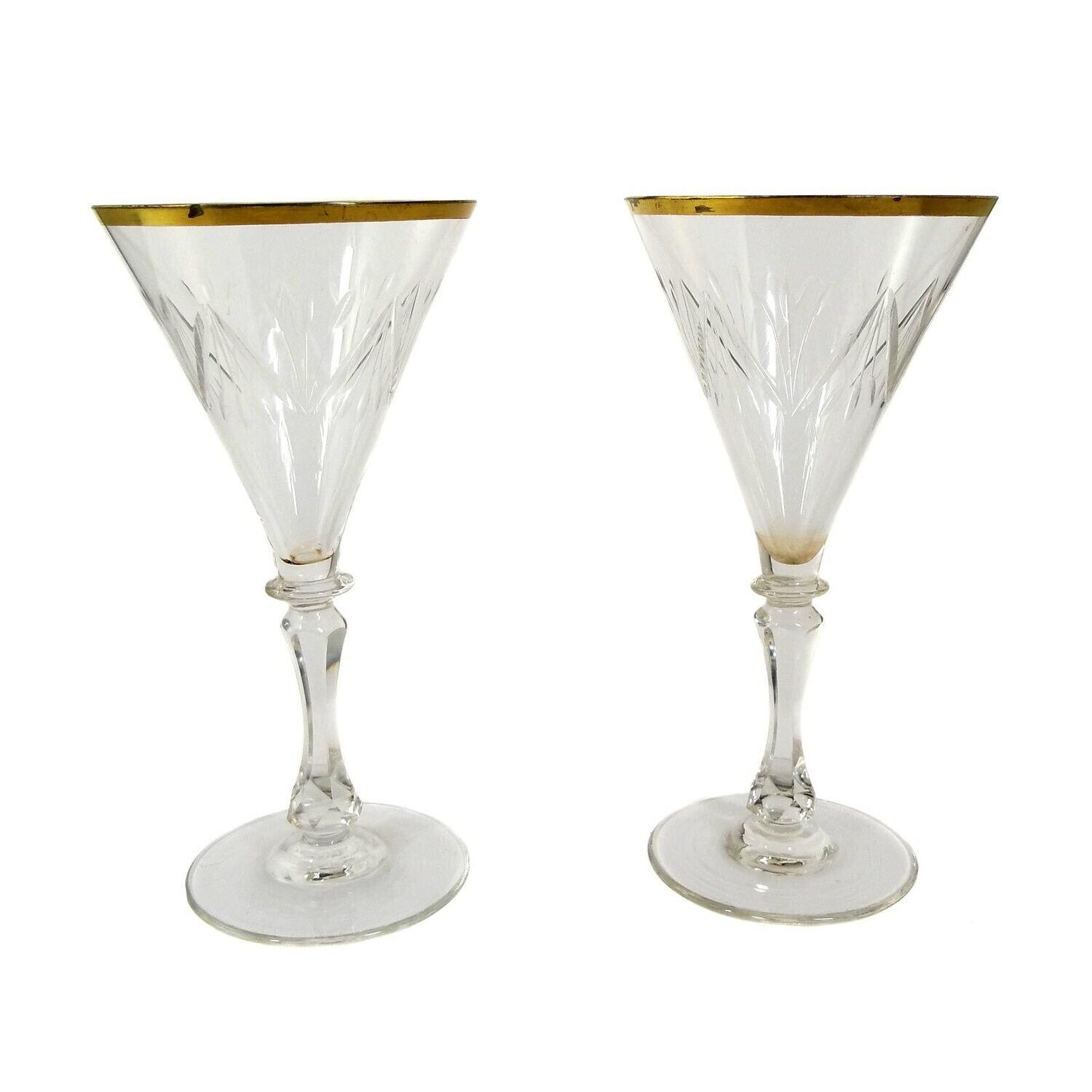 1st of 2. Stem glass / Bordeaux glass, form 1644, Theresienthal, around 1903