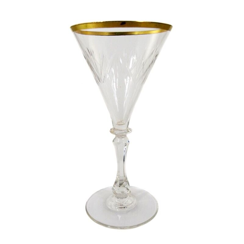 1st of 2. Stem glass / Bordeaux glass, form 1644, Theresienthal, around 1903