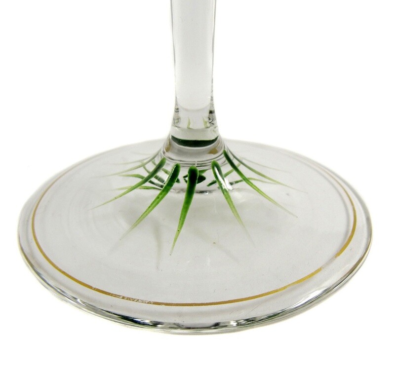 1st of 2. Stem glass with transparent painting, Theresienthal, form 1711, set 1496