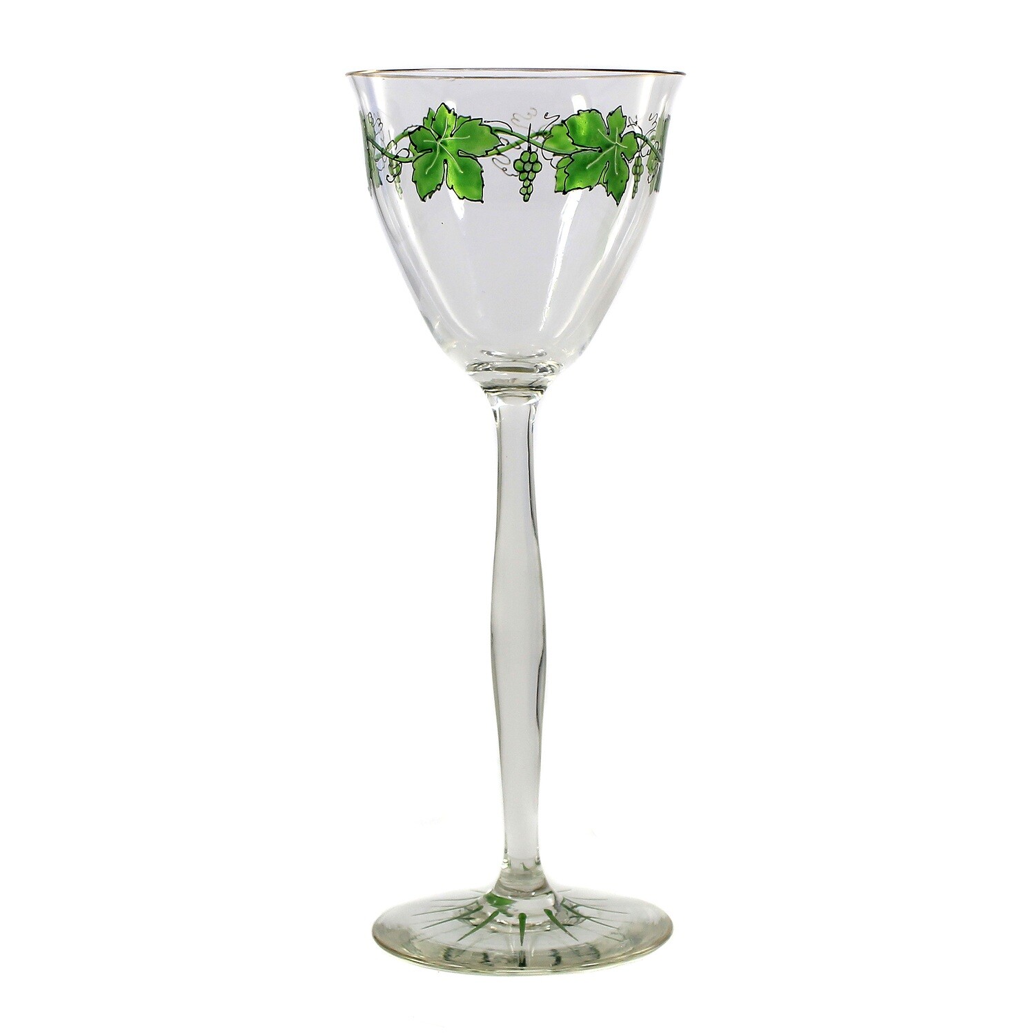 Stem glass with transparent painting, Theresienthal, form 1565, decor 1711.