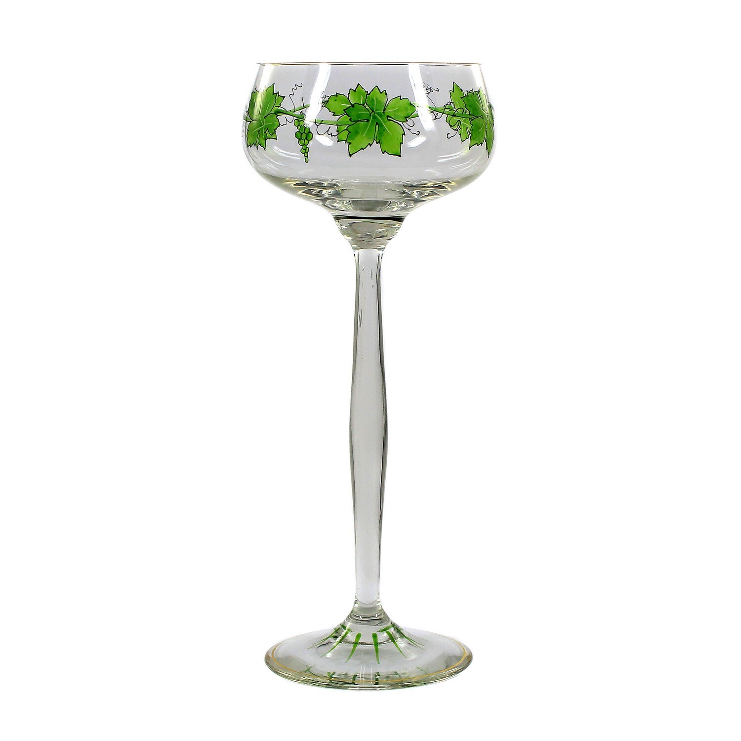 Stem glass with transparent painting, Theresienthal, form 1711, set 1496