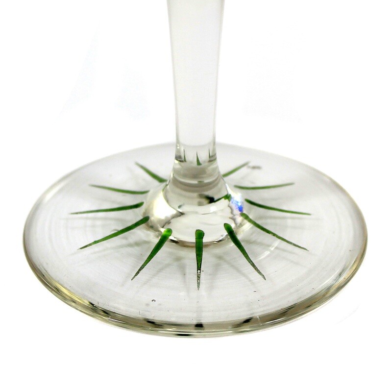 Stem glass with transparent painting, Theresienthal, form 1565, decor 1711.