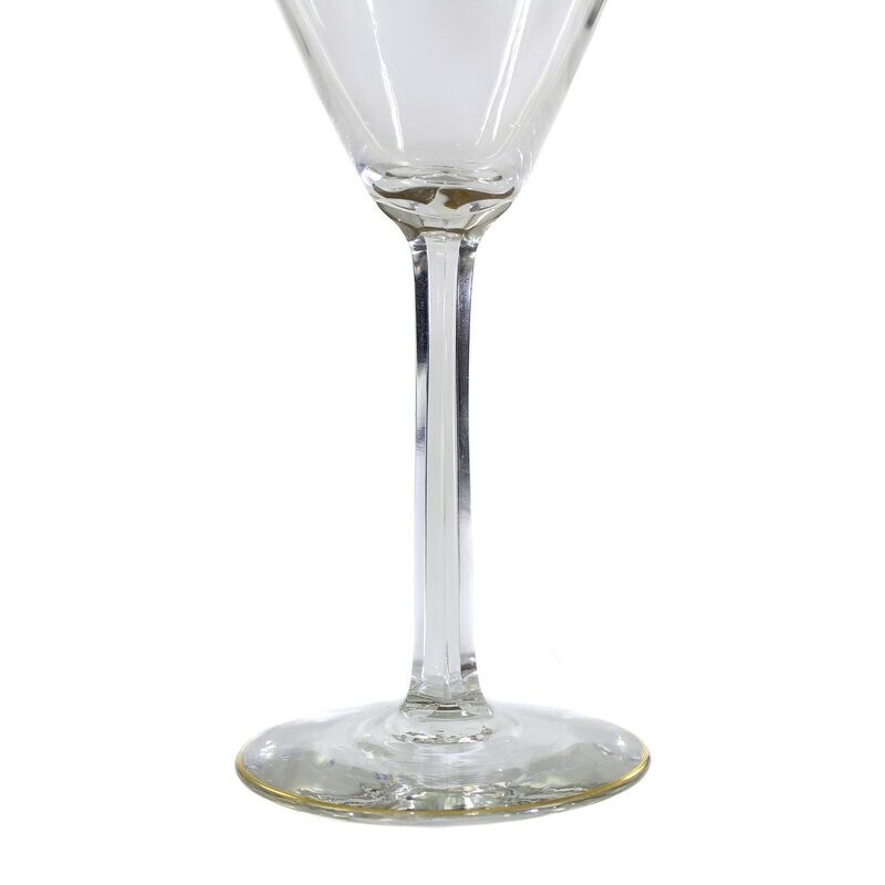 1. of 2. Stem glass made of colorless glass with gold decoration, Theresienthal around 1905