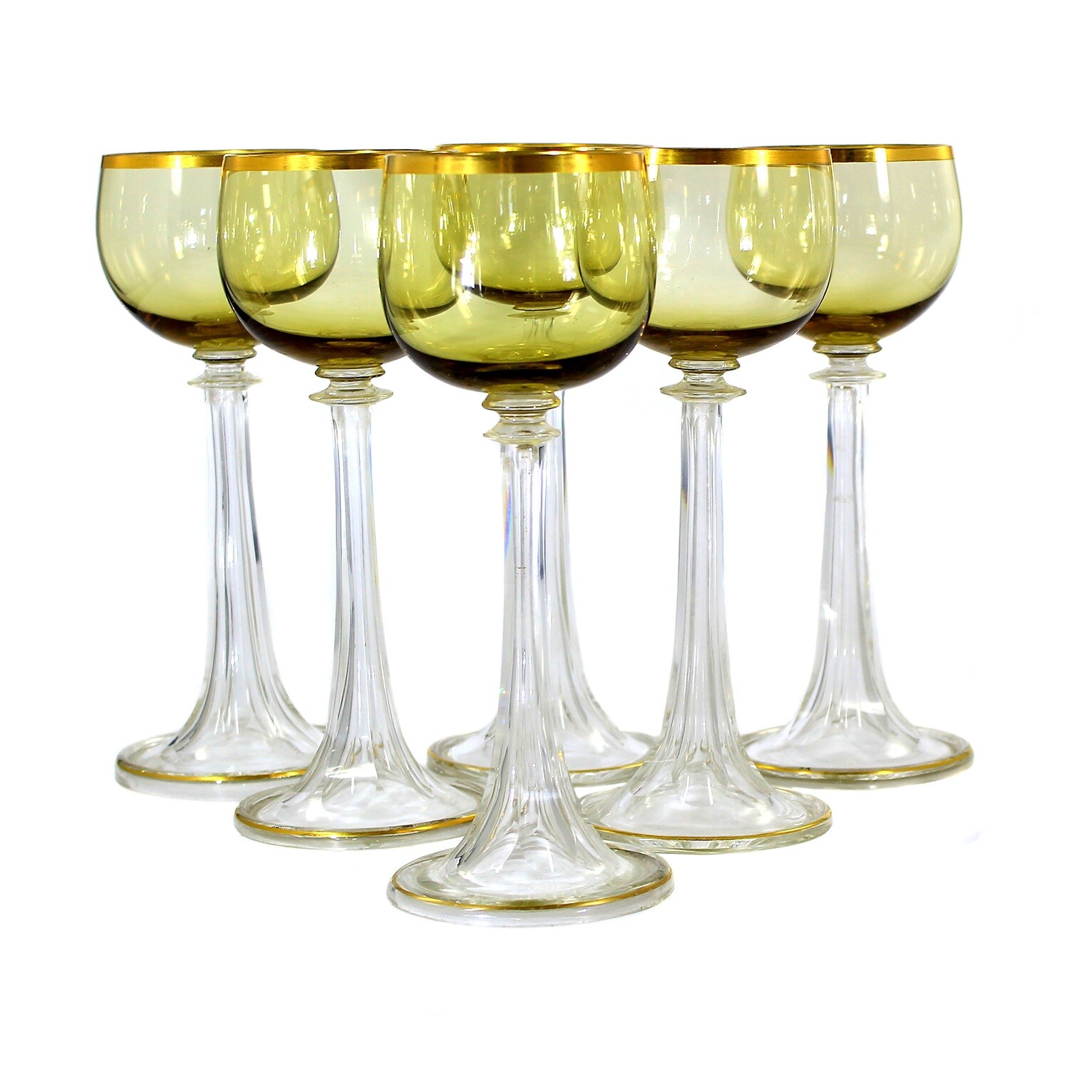 1st of 6. Art Nouveau Roman with topaz-colored cup, Theresienthal, form 1119