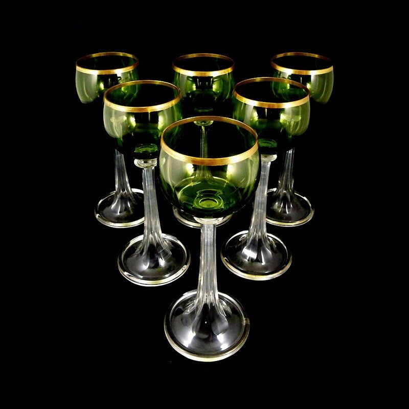 6 Art Nouveau Romans, Theresienthal, pistache-colored cup, form 1119