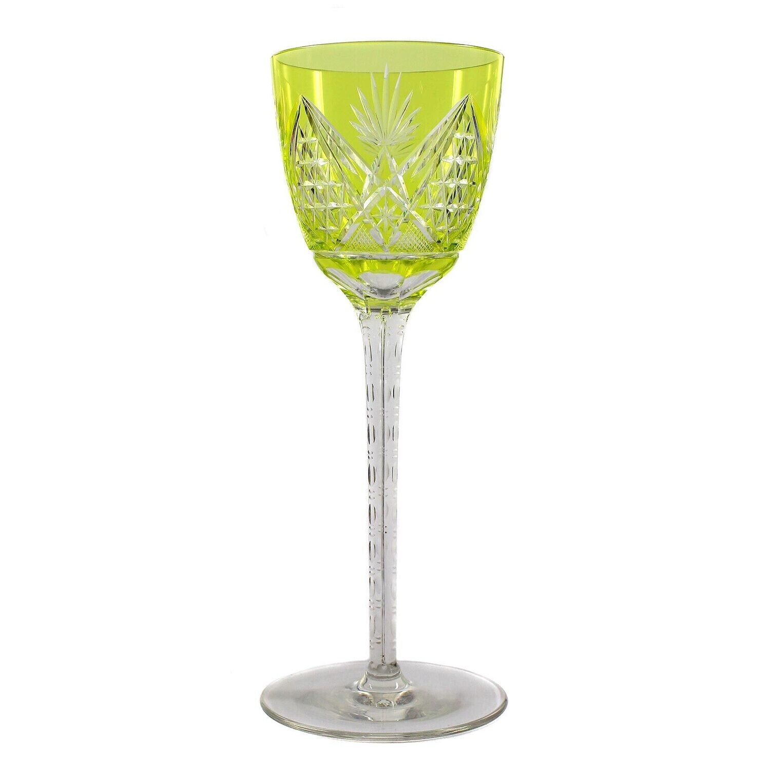 Stem glass with yellow overlay, Ferdinand von Poschinger around 1910
