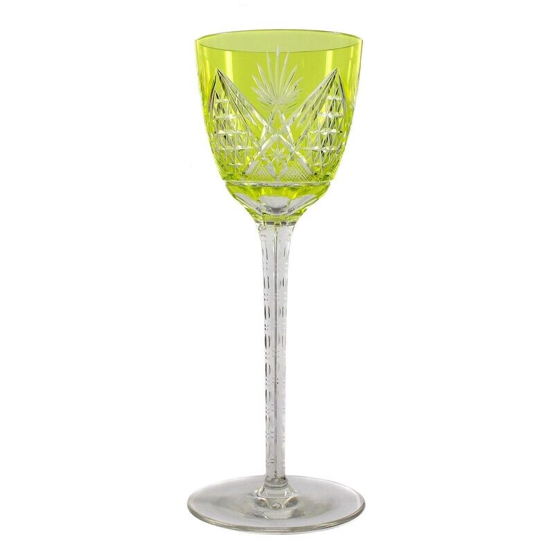 Stem glass with yellow overlay, Ferdinand von Poschinger around 1910