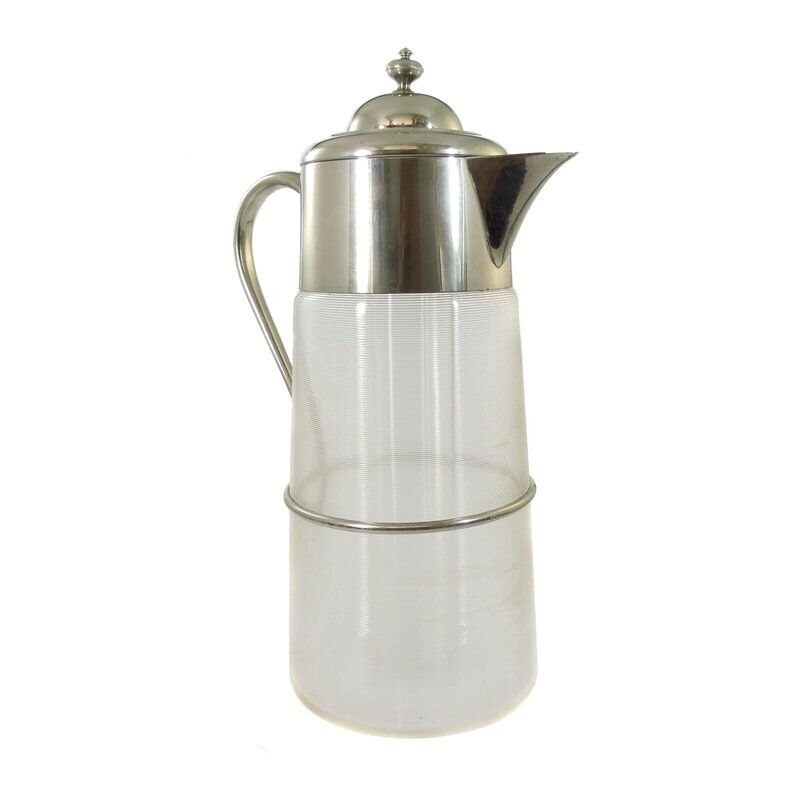 36 cm high cooling jug with metal fittings &amp; glass insert, Bavarian Forest around 1900