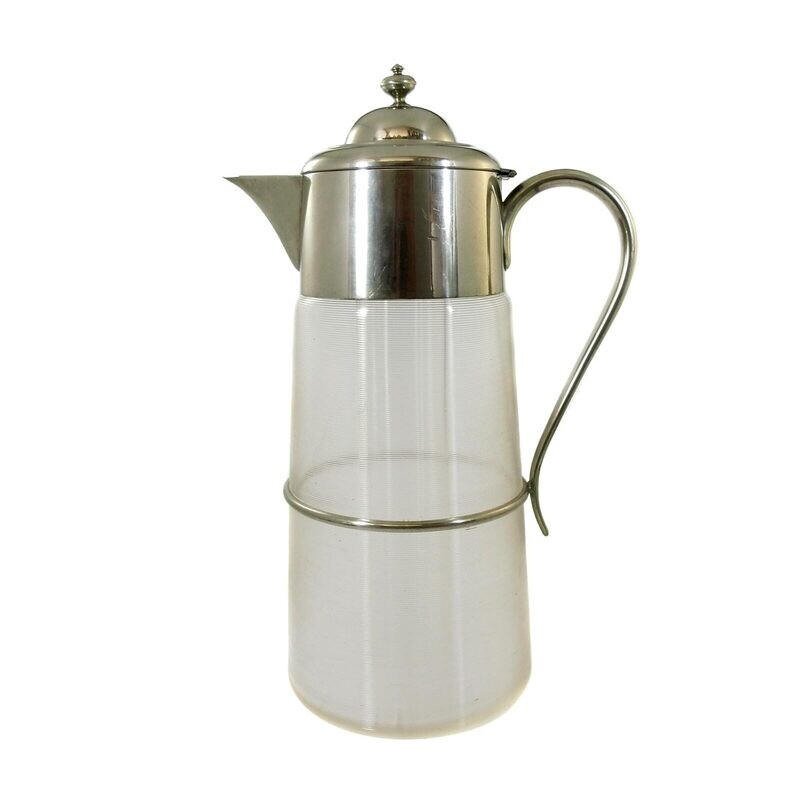 36 cm high cooling jug with metal fittings &amp; glass insert, Bavarian Forest around 1900