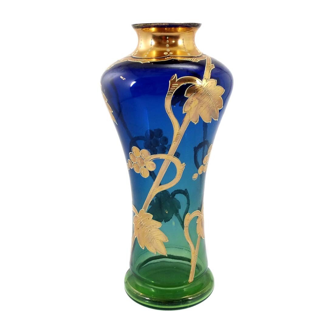 Art Nouveau vase with polished gold painting, Bohemia or Bavarian Forest around 1900