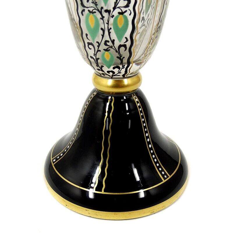 Tall vase with gold and enamel painting, Lucca collection, Josephinenhütte/Heckert