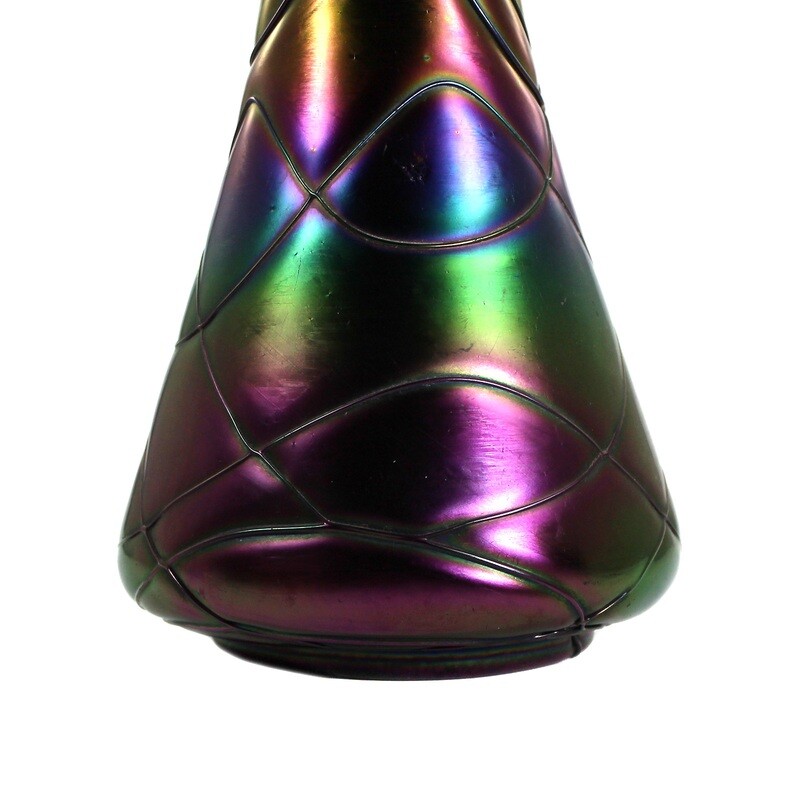 Art Nouveau vase, bronze Cyprus decor, Josephinenhütte around 1897