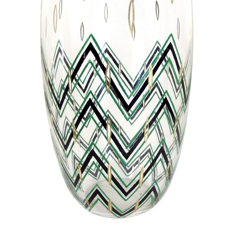 Ovoid vase with gold and enamel painting, Josephinenhütte, Lucca collection