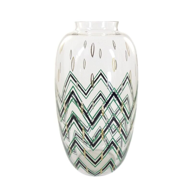 Ovoid vase with gold and enamel painting, Josephinenhütte, Lucca collection