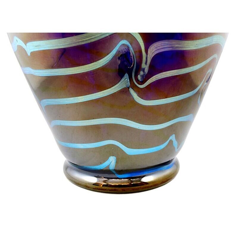 Very large vase with silver yellow threads, Josephinenhütte, designed by Camillo de Maess