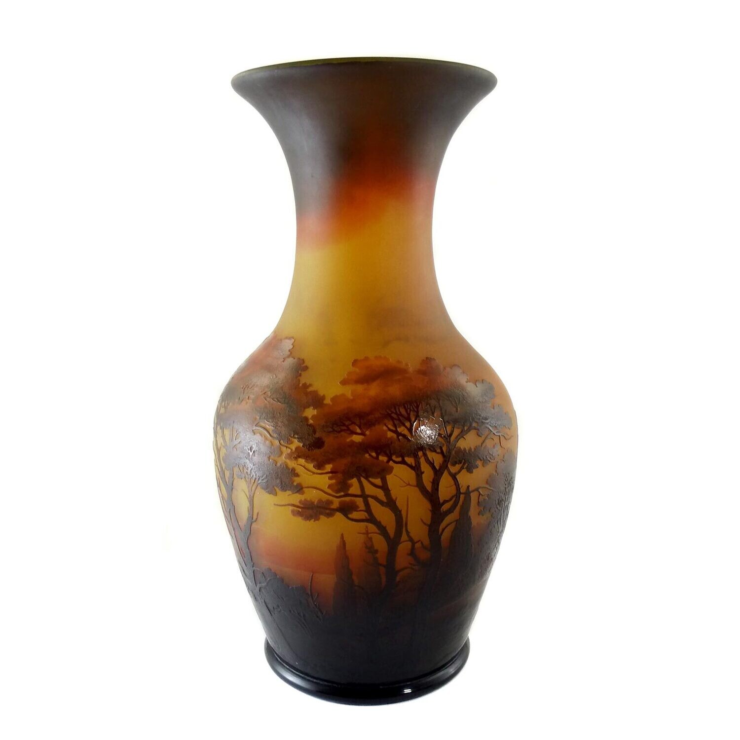 Large vase with river landscape, Paul Nicolas, D&#39;Argenthal c. 1920