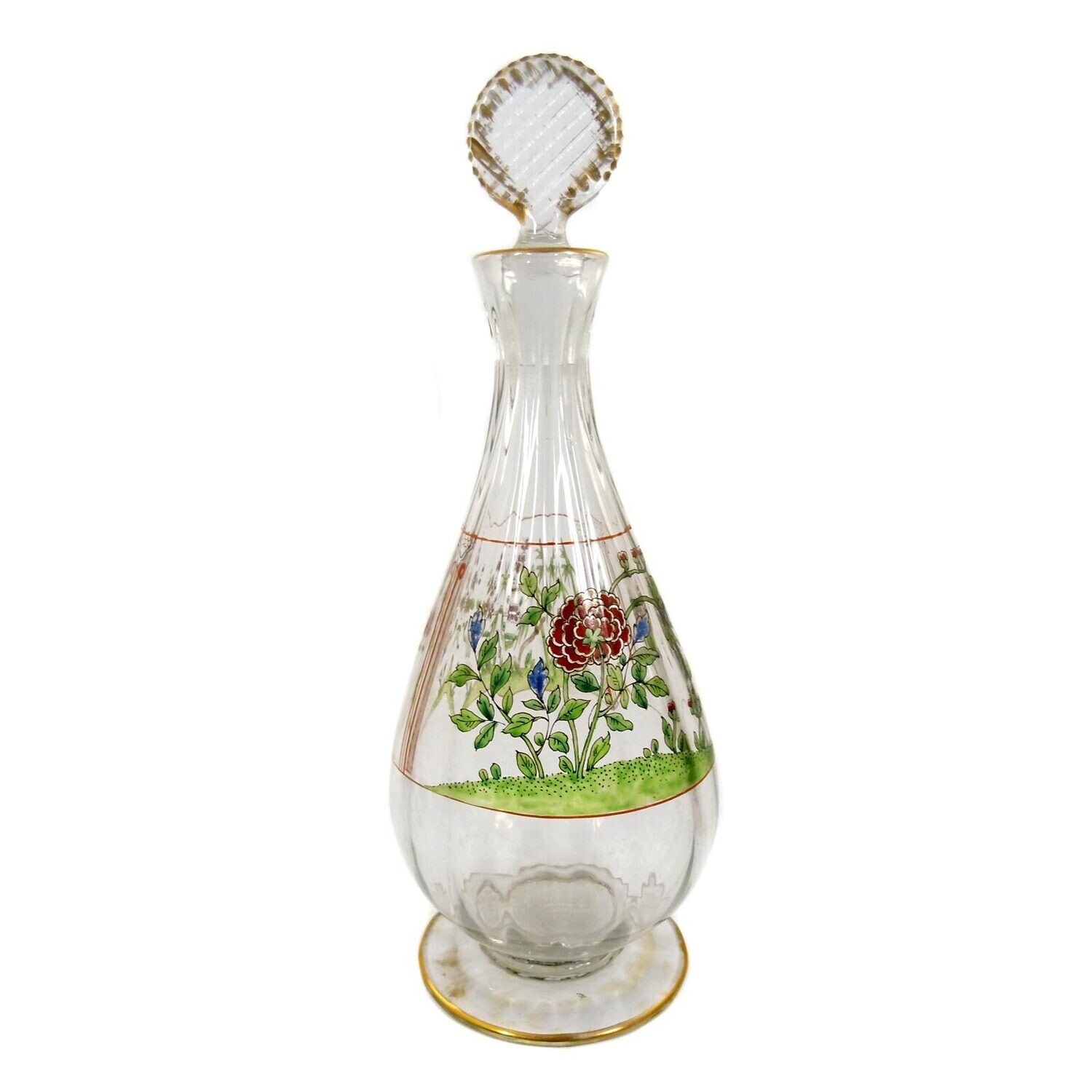 Decanter with stopper and Kakiemon decoration in enamel painting, Daum / Louis Damon