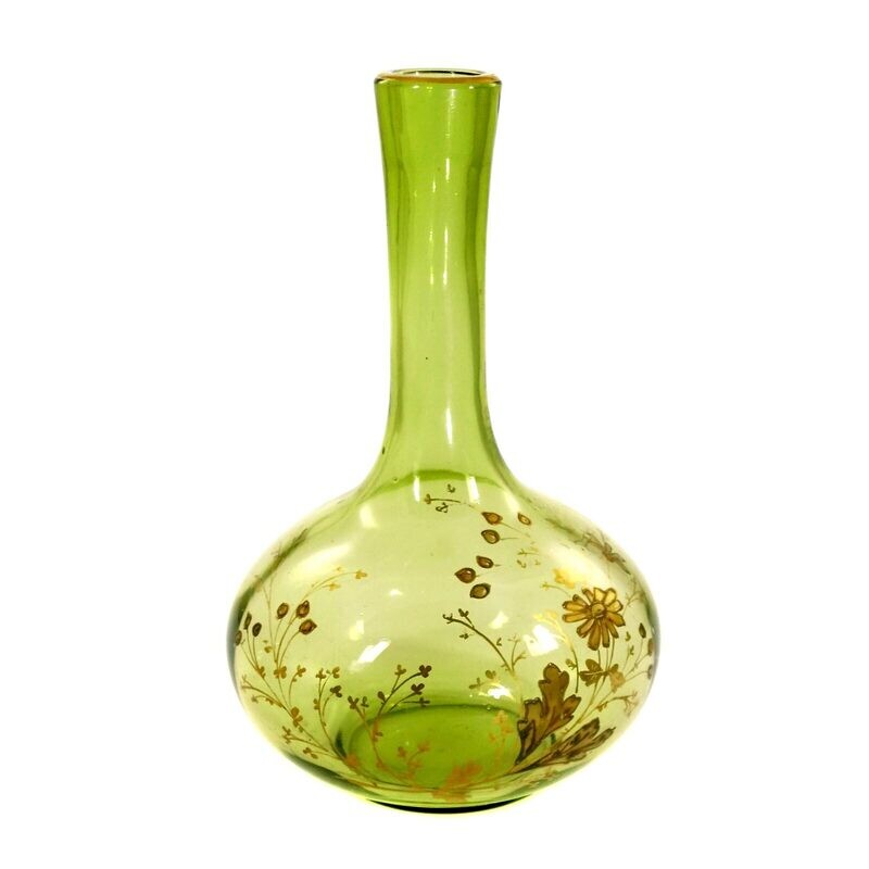 6-piece set made of pistachio-colored crystal glass, Baccarat around 1903
