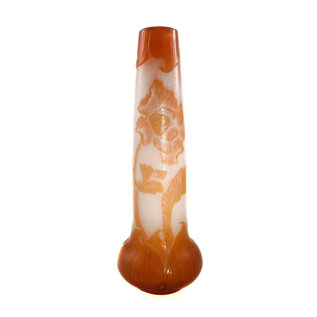 Art Nouveau vase with anemone decoration, fire-polished, Henri Muller around 1900-14.