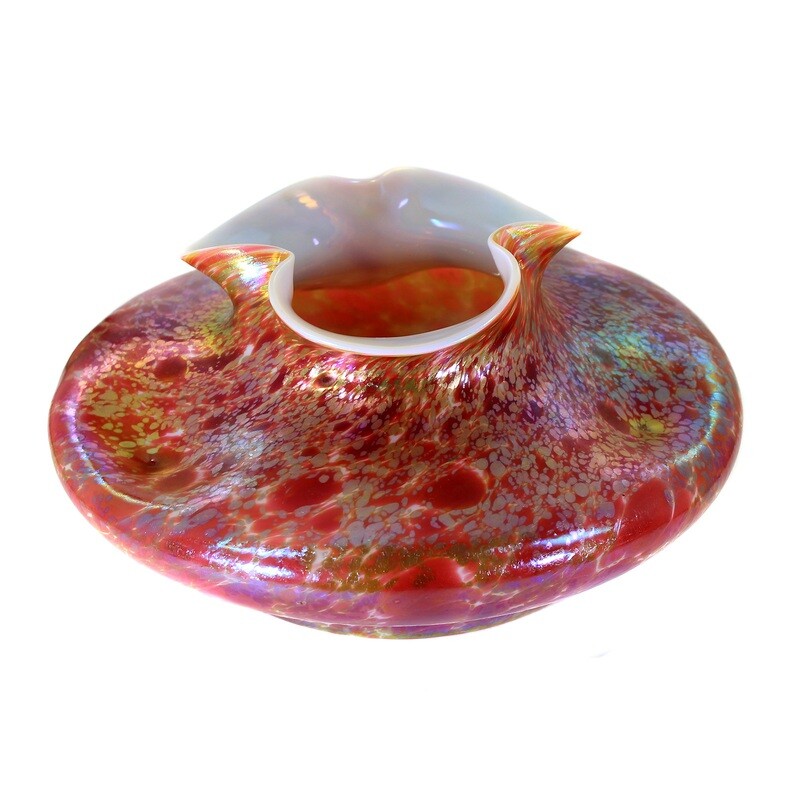 Gr. Vase with pink crumb melts, Fritz Heckert, designed by O. Thamm around 1901