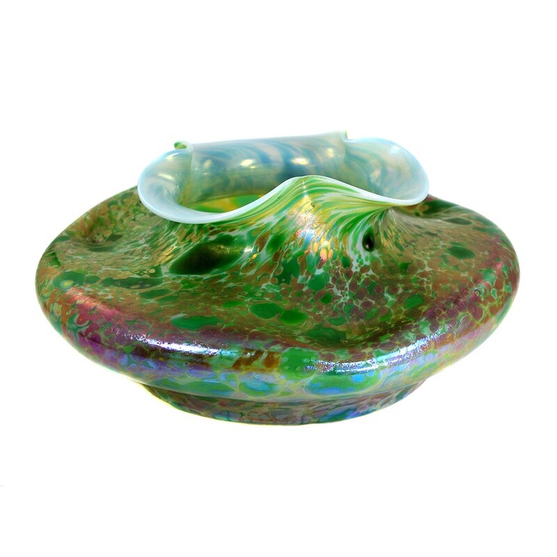 Gr. Vase with green crumb melts, Fritz Heckert, designed by O. Thamm around 1901