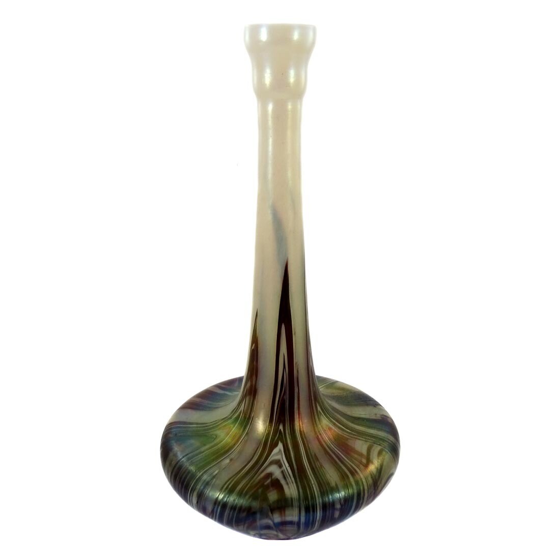 Large Art Nouveau vase with combed cushions, F. Heckert, designed by Otto Thamm