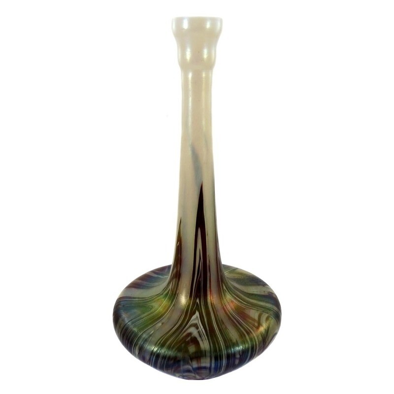 Large Art Nouveau vase with combed cushions, F. Heckert, designed by Otto Thamm