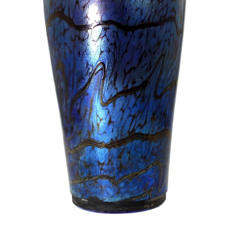 Large vase with combed decoration and crumb melting, Fritz Heckert