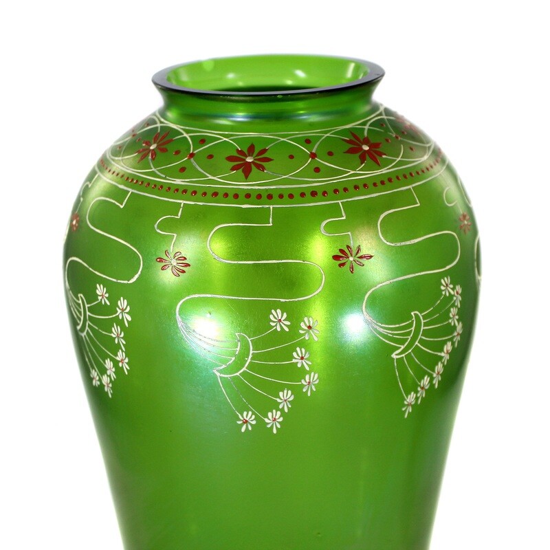 Large vase with combed decoration and crumb melting, Fritz Heckert