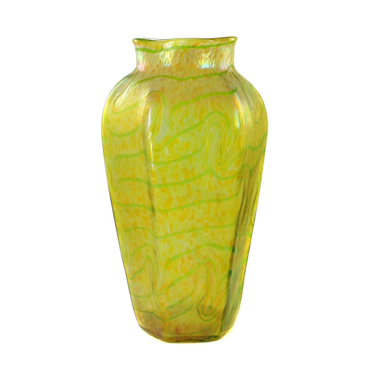 Large vase with silver-yellow crumb melting, Fritz Heckert, designed by O.Thamm