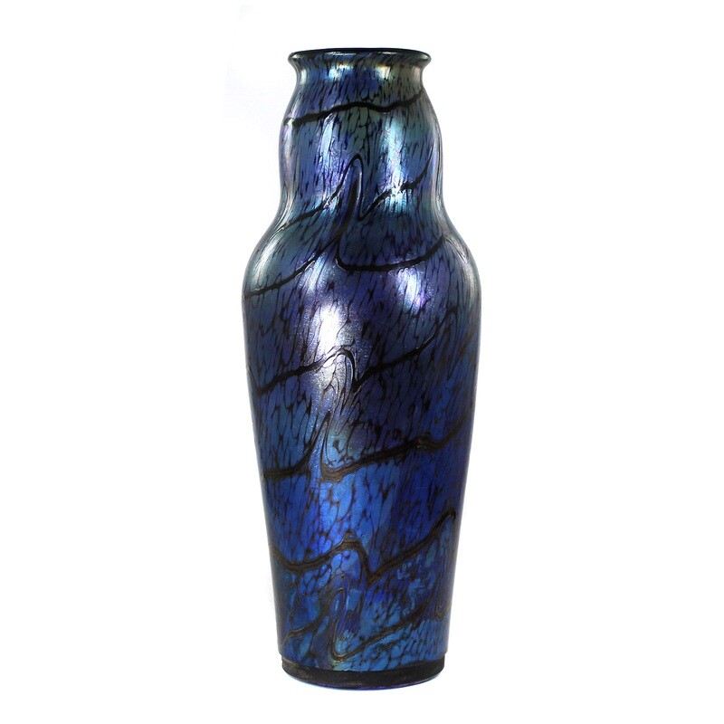 Large vase with combed decoration and crumb melting, Fritz Heckert