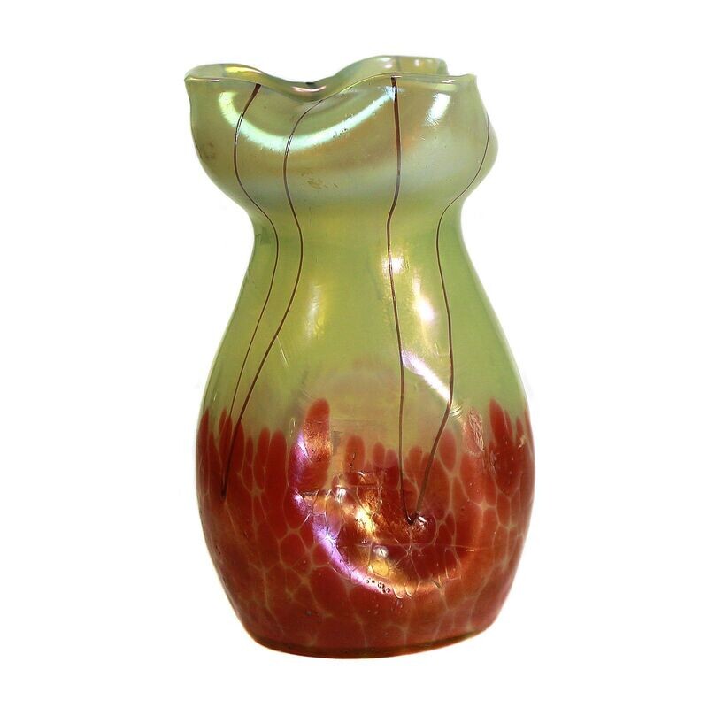 Small vase of opal glass with a high iron content, Fritz Heckert, duck. Hamm around 1903