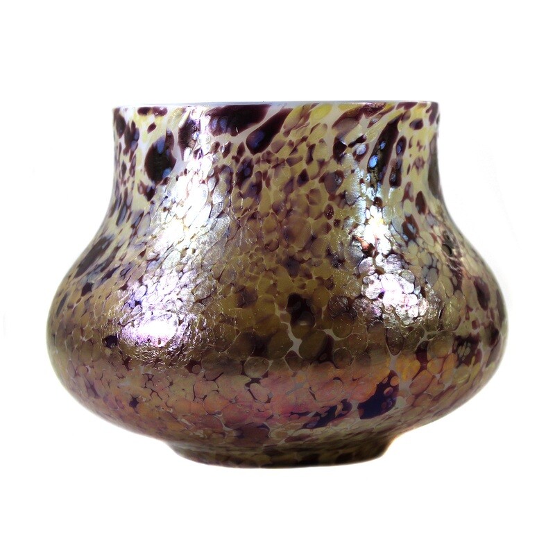 Vase with purple crumb toppings, Fritz Heckert, designed by O. Thamm around 1901-03