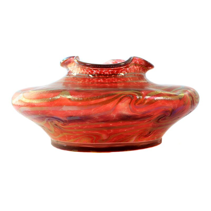 Vase with purple crumb toppings, Fritz Heckert, designed by O. Thamm around 1901-03