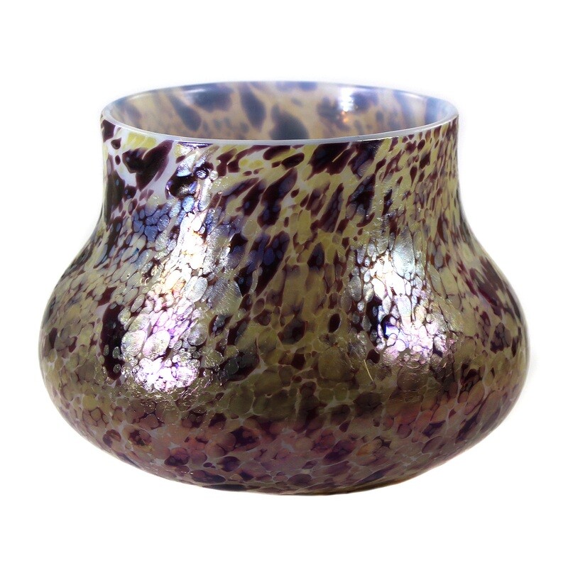 Vase with purple crumb toppings, Fritz Heckert, designed by O. Thamm around 1901-03