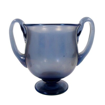 Zypern-Glas Vase mit Henkel und Rundfuß, Fritz Heckert, Max Rade